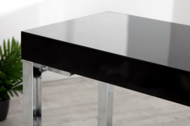 Bureau hoogglans zwart 120 cm
