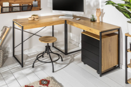 Hoekbureau Industrieel 130 cm met lades