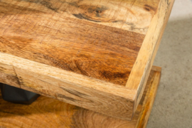Handgemaakte bijzettafel / nachtkastje 60cm mangohout massief hout variabel verstelbaar