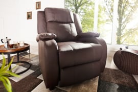 Moderne relax fauteuil HOLLYWOOD koffie TV fauteuil met ligfunctie