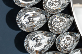 Extravagante wandspiegel BIG DIAMONDS 80 cm rond met glaskristallen