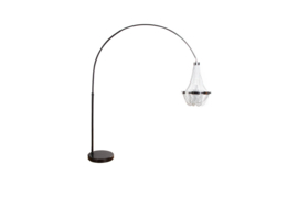 In hoogte verstelbare hanglamp ROYAL 204 cm zilver zwart met kroonluchter