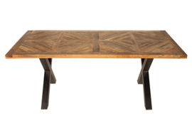 Massieve eettafel INFINITY HOME 200 cm naturel mangohout industrieel design
