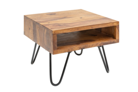 Handgemaakte bijzettafel SCORPION 45cm Sheesham haarspeldpoten