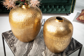 Handgemaakte vazen ​​set van 2 ORIENTAL 33 cm goud met voetbescherming