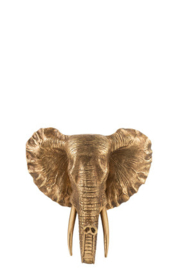 Wanddecoratie Olifant Hangend Poly Antiek Goud 41cm