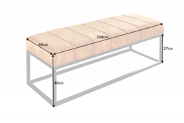 Elegante bank PETIT BEAUTÉ 108 cm mosterdgeel fluweel metalen frame