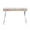 Bureau Wit/Eik  met 3 ladens 110cm