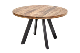 Massieve eettafel Rond 120 cm naturel mangohout