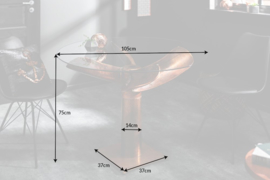 Maritieme tafel OCEAN 105 cm koperen gevlamd glazen tafel met propeller