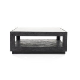 Vierkant Salontafel Liam 95x95 - zwart & Glas