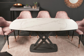 Keramiek  eettafel uitschuifbaar   130-190cm wit marmer