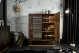 Massief highboard XY 100cm mangohout met agaatsteen afwerking