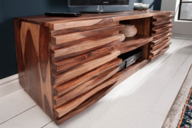 Massief TV lowboard 150 cm sheesham hout met een uitgewerkte voorkant