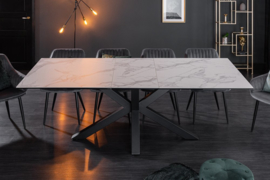 Moderne keramische eettafel ETERNITY 180-225 cm in marmerlook uitschuifbaar