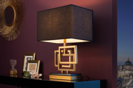 Moderne tafellamp 56cm goud modern design met stoffen kap