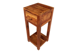 Massieve bijzettafel MAKASSAR 70cm Sheesham telefoontafel met unieke nerf