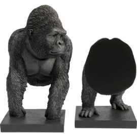 Boekensteun Gorilla Polyresin, Handgemaakt, Elke vrede uniek, Geassembleerd