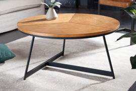 Design salontafel OAK ELEGANCE 80cm eiken zwart metalen frame