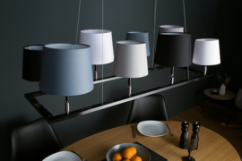 Design hanglamp LEVELS III 100cm zwart grijs met 8 lampenkappen