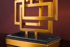 Moderne tafellamp 56cm goud modern design met stoffen kap