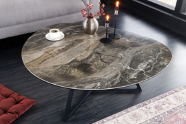 Moderne salontafel MARVELOUS 90 cm taupe marmeren keramiek gemaakt in Italië
