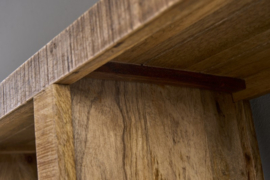 Massieve open wandkast IRON CRAFT 172 cm mangohout boekenplank acht vakken industrieel design