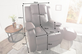 Moderne relax fauteuil HOLLYWOOD koffie TV fauteuil met ligfunctie