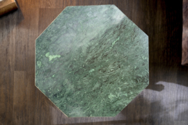 Abstracte bijzettafel DIAMOND 50cm groen marmer messing metaal
