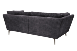 Elegante 3-zits bank MARVELOUS 220 cm grijs fluweel 3-zits bank inclusief kussens