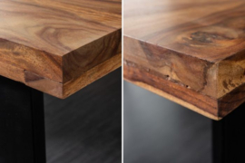 Massieve eettafel IRON CRAFT 180cm Sheesham-steenafwerking Industrieel ontwerp
