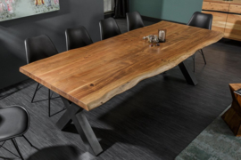 Eettafel Acaciahout bladdikte 6 cm lengte 200 cm