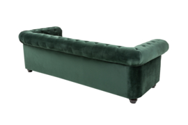 Chesterfield 3-zitsbank 205 cm fluweelgroen fluweel met knoopsluiting en veerkern