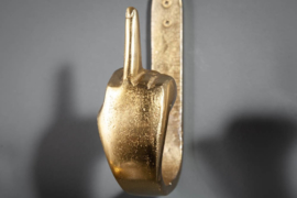 Extravagante kapstokhaken FINGERS goud set van 3 wandkapstok