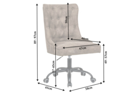 Design bureaustoel Chesterfield-ontwerp VICTOR lichtbruin met armleuning