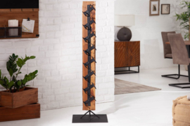 Massief Staande wijnrek  140 cm teak rustieke voor 8  flessenhouder