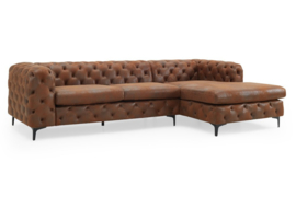 Chesterfield hoekbank MODERN BAROK 275 cm antiek bruin