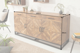 Massief dressoir INFINITY HOME 160 cm mangohout industrieel design