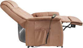 Senioren Relaxfauteuil  met elektrisch opstahulp Inclusief relaxfunctie met afstandsbediening Kleur bruin