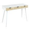 Bureau Wit/Eik  met 3 ladens 110cm