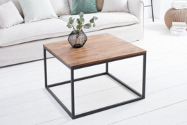 Design salontafel ELEMENTS 70cm Sheesham stone finish ijzer zwart mat