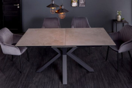Moderne keramische eettafel ETERNITY 180-225cm betonlook uitschuifbaar