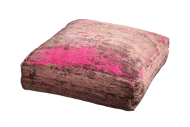 Design vloerkussen XL 70 cm rood roze abstract patroon zitkussen