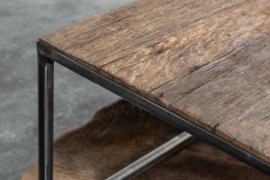 Industriële salontafel BARRACUDA 110 cm salwood met gespikkelde poten