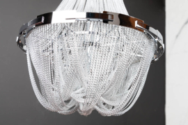 In hoogte verstelbare hanglamp ROYAL 204 cm zilver zwart met kroonluchter