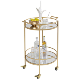 Kare Design Bartrolley tafel glas goud Hoogte 78cm