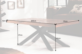 Massieve mangohout salontafel industriële stijl WOOD 105 cm