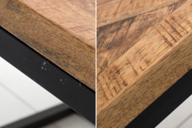 Elegante salontafel INFINITY HOME 100 cm natuurlijk mangohout met visgraatpatroon