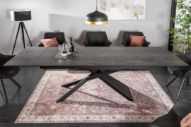 Uitschuifbare eettafel EUPHORIA 180-220-260 cm keramiek in lava-look