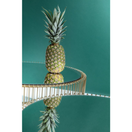 Salontafel met draad messing en Spiegelende blad  2set